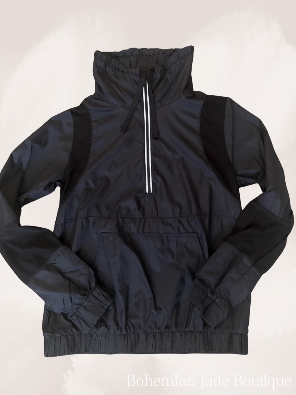 Fabletics Ziva Half Zip Windbreaker Jacket Women’s XS Black Reflective Anorak - Picture 3 of 7